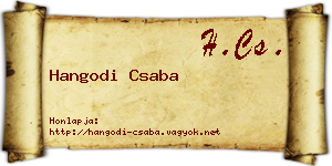 Hangodi Csaba névjegykártya